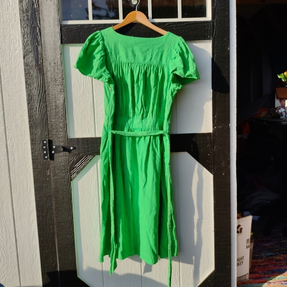 Who What Wear Green Linen Blend Dress - Picture 11 of 14
